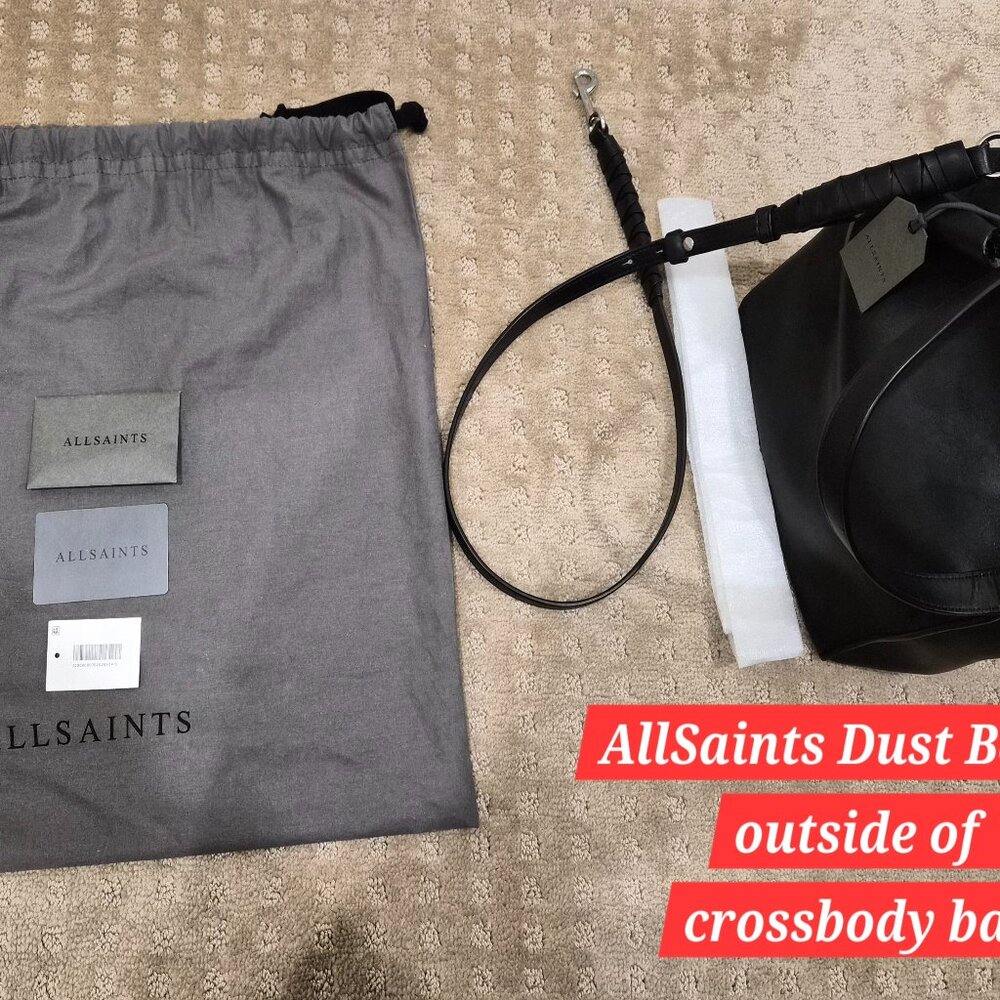 ALL SAINTS BLACK CROSSBODY BAG\PURSE *** LIKE NEW ***
